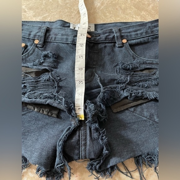 One teaspoon WORN BLACK BONITAS LOW WAIST DENIM SHORT 28 - Picture 12 of 14